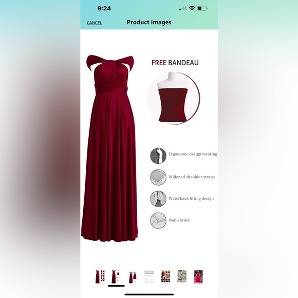 72 styles infinity bridesmaid dress - size OS Plus - Picture 2 of 4